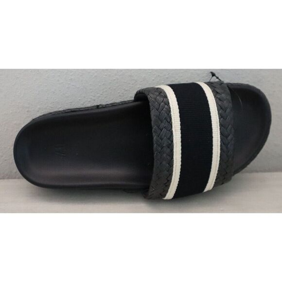 H&M 1215225-001 Women's Sz 6 Black Braided Foot Strap Espadrille Slide Sandals - Picture 8 of 9